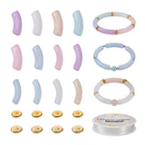 120pcs Candy Acrylic Chunky Tube Beads Elastic Thread Kit