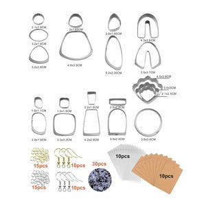 121Pcs Polymer Clay Cutter Set Stainless Steel DIY Earrings Mould