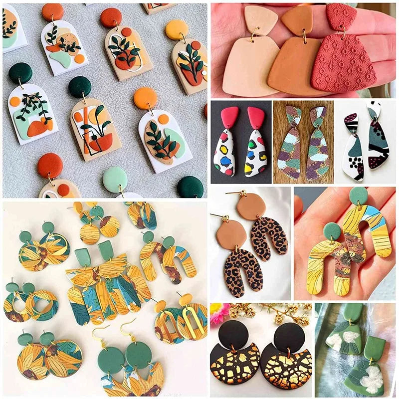 121Pcs Polymer Clay Cutter Set for Earrings DIY Jewelry Stainless Steel