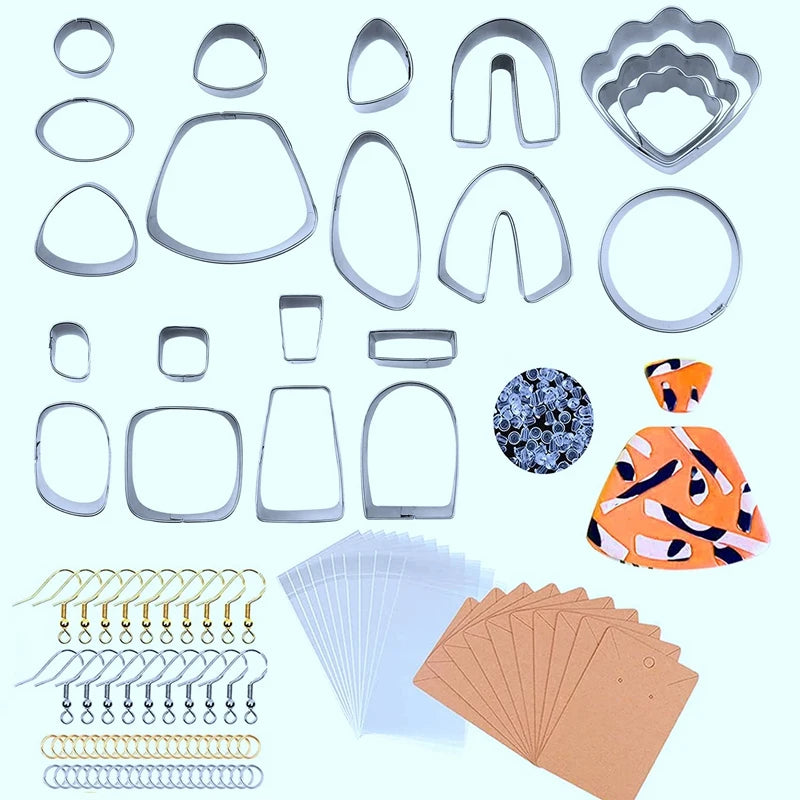 121Pcs Polymer Clay Cutter Set Stainless Steel DIY Earrings Mould