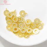 6PCS 8x10MM Zircon Round Charm Pendants for DIY Jewelry Making