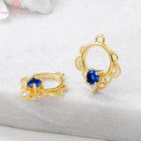 4PCS 13x15MM 24K Brass Zircon Hollow Flower Charm Pendants