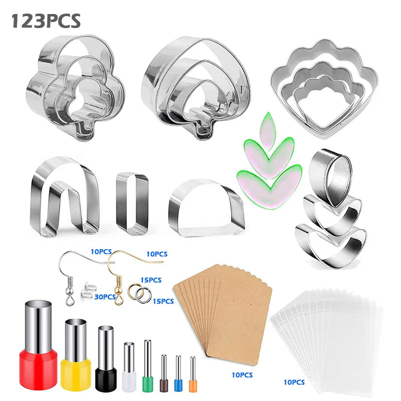 123pcs Fondant Polymer Clay Cutter DIY Craft 7 Shapes Baking Tool Gift