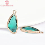 10PCS 23x11MM 24K Champagne Drop Charms Pendants