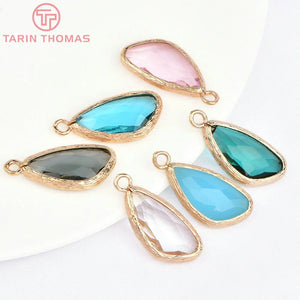 10PCS 23x11MM 24K Champagne Drop Charms Pendants