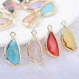 10PCS 23x11MM 24K Champagne Drop Charms Pendants