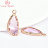 10PCS 23x11MM 24K Champagne Drop Charms Pendants