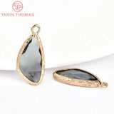10PCS 23x11MM 24K Champagne Drop Charms Pendants
