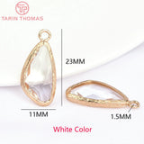 10PCS 23x11MM 24K Champagne Drop Charms Pendants
