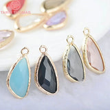 10PCS 23x11MM 24K Champagne Drop Charms Pendants