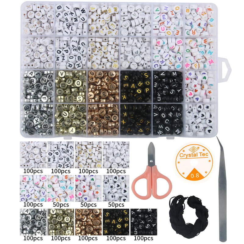 1250pcs Acrylic Letter Beads Jewelry Making Kit for Kids