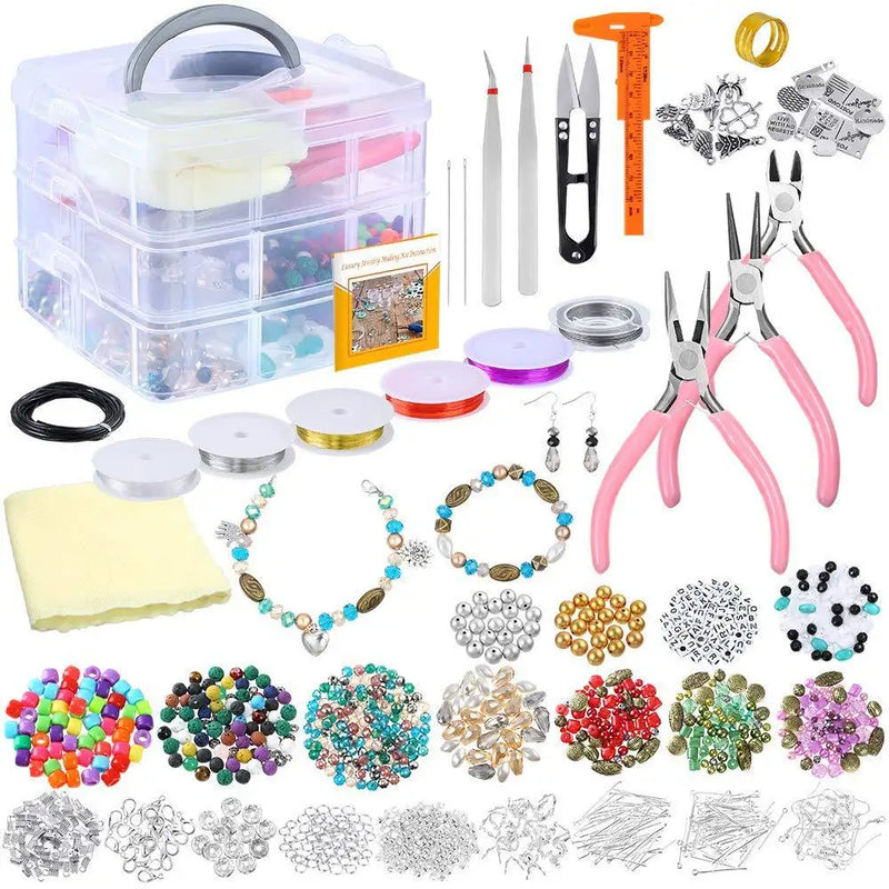 1268pcs Volcanic Stone DIY Bracelet Earrings Necklace Kit