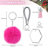 126Pcs Acrylic Keychain Blanks Tassels Round Transparent Embryo Accessories
