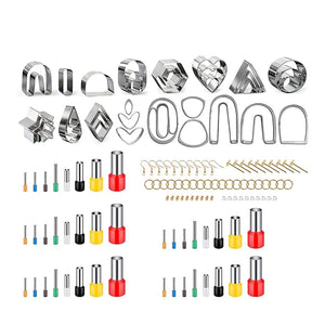 Polymer Clay Cutter Set with Earring Hooks, Jewelry Making Kit