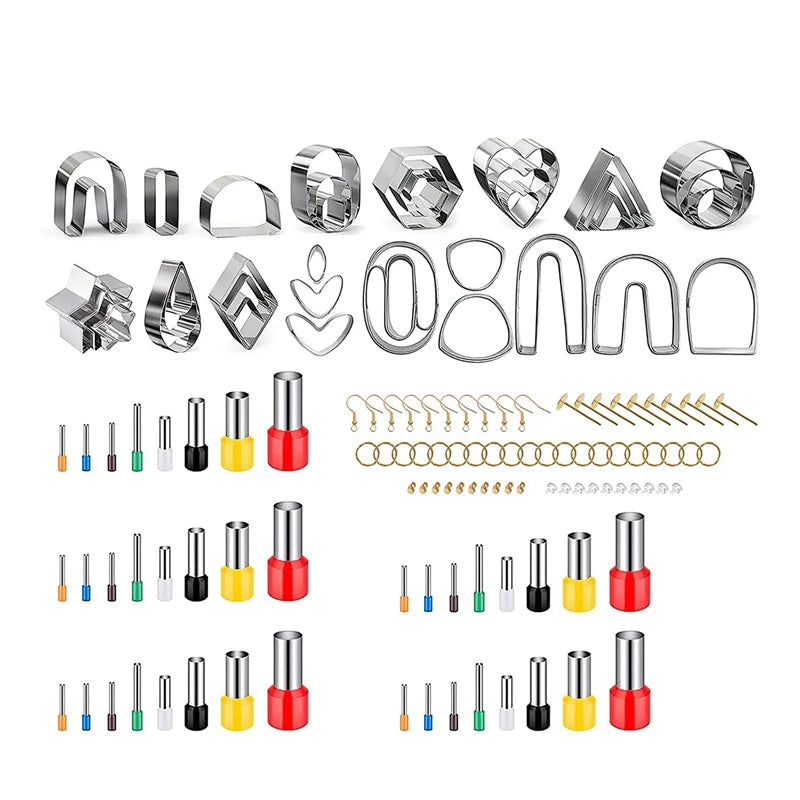 Polymer Clay Cutter Earring Kit with 126 Pcs Set