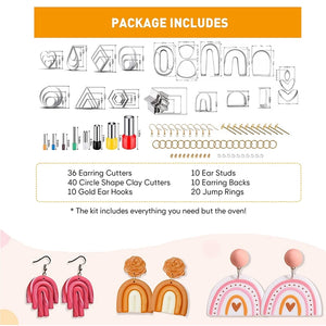 Polymer Clay Cutter Earring Kit with 126 Pcs Set
