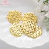 6PCS 16x18MM 19x21MM 25x27MM 24K Brass Feaf Leaves Charms