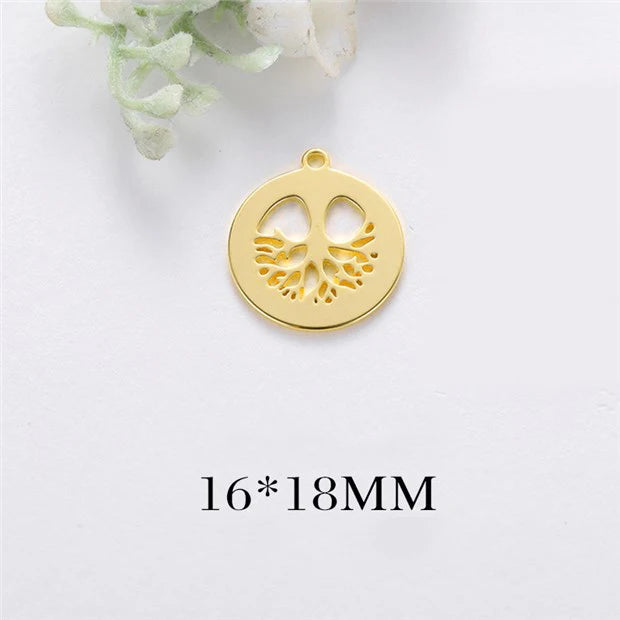 6PCS 16x18MM 19x21MM 25x27MM 24K Brass Feaf Leaves Charms