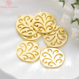 6PCS 16x18MM 19x21MM 25x27MM 24K Brass Feaf Leaves Charms