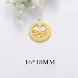 6PCS 16x18MM 19x21MM 25x27MM 24K Brass Feaf Leaves Charms