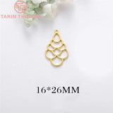 6PCS 16x18MM 19x21MM 25x27MM 24K Brass Feaf Leaves Charms