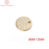20PCS 8MM 12MM 24K Brass Disk Charms DIY Jewelry Findings