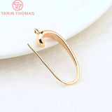 6PCS 14x25MM 24K Plated Brass Earrings Hooks DIY Jewelry Findings