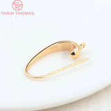6PCS 14x25MM 24K Plated Brass Earrings Hooks DIY Jewelry Findings