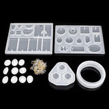 128 Pieces DIY Resin Silicone Casting Molds Set with Measuring Cup