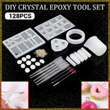 128 Pieces DIY Resin Silicone Casting Molds Set with Measuring Cup