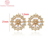 4PCS 21MM Brass Zircon Ferris Wheel Pendants for Jewelry Making