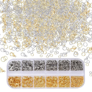 1284pcs Jump Rings & Lobster Clasps Jewelry Repair Tools Kit
