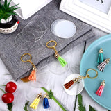 128Pcs Acrylic Keychain Blanks Circle Discs 2 Inch Tassel Pendant Keyring