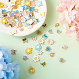 128Pcs Mix Style Enamel Butterfly Pendant Charm Jewelry Making