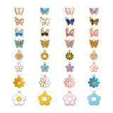128Pcs Mix Style Enamel Butterfly Pendant Charm Jewelry Making