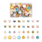 128Pcs Mix Style Enamel Butterfly Pendant Charm Jewelry Making