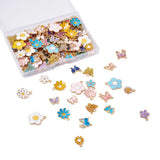 128Pcs Mix Style Enamel Butterfly Pendant Charm Jewelry Making
