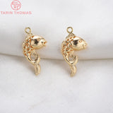 12x23MM 24K Plated Fish Charms Pendants for Jewelry Making