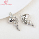 12x23MM 24K Plated Fish Charms Pendants for Jewelry Making