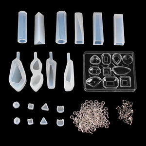 129Pcs Silicone Jewelry Molds Set DIY Making Tool Crafting Pendant Earrings