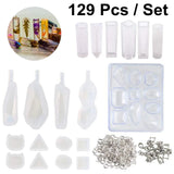 129Pcs Silicone Jewelry Casting Molds DIY Making Tool