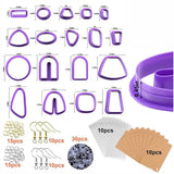 129pcs DIY Jewelry Making Earring Cards Cutters Hooks Baking Mould