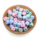 12MM 100/500Pcs Baby Silicone Letters DIY Personalized Name Nipple Chain