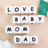 12MM 100Pcs Baby Silicone Letter Beads for DIY Baby Pacifier Chain Bracelet