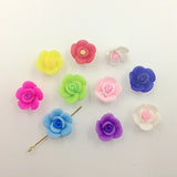 12MM 100Pcs Little Flower Colors Clay Charms Loose Beads