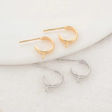 12MM 14K Brass Round Stud Earrings Pins Jewelry Making Supplies