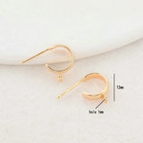 12MM 14K Brass Round Stud Earrings Pins Jewelry Making Supplies