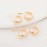 12MM 14K Brass Round Stud Earrings Pins Jewelry Making Supplies