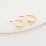 12MM 14K Brass Round Stud Earrings Pins Jewelry Making Supplies