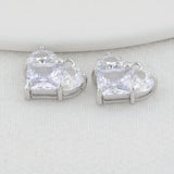14K Brass Zircon Heart Charms Pendants Jewelry Making
